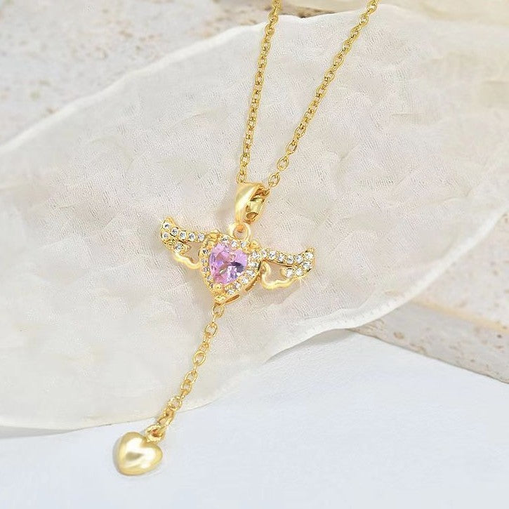 Collana ali di angelo con cuore