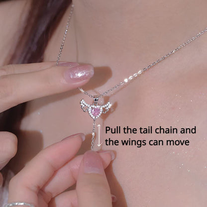 Collana ali di angelo con cuore