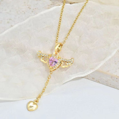 Collana ali di angelo con cuore