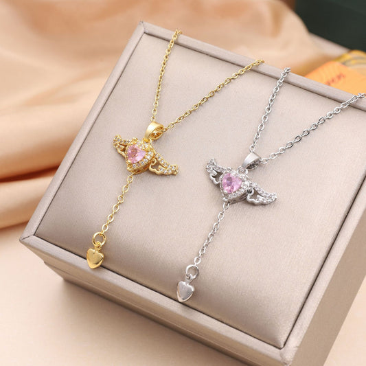 Collana ali di angelo con cuore